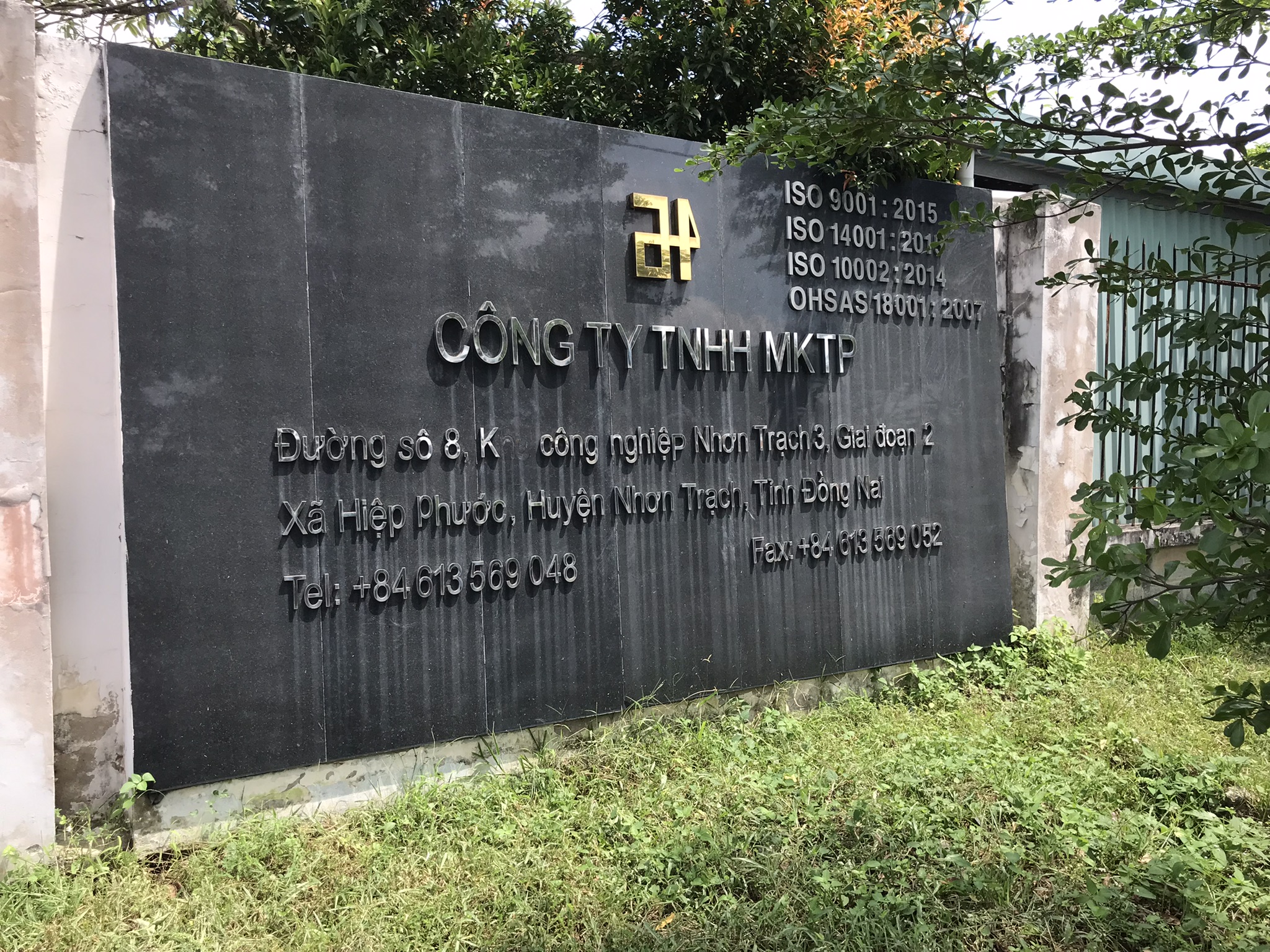 Name Plate at Mktp Co Ltd